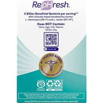 Rephresh Pro-B Probiotic Feminine Supplement 60 Count