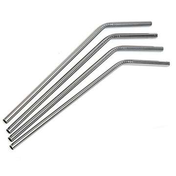 Monond PDTXCLS Heavy Base Highball Glasses 17 Ounce with S/S Straws, Clear Tall Barware Drinking Glasses for Water, Juice, Beer, Whiskey, and Cocktails - Set of 4