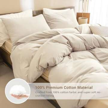 CozyTide Wheat Comforter Set for Queen Bed(90x90 Inch), 3 Pieces Solid Cotton Bedding Comforters & Sets, Soft Lightweight Fluffy Queen Bedding Set for All Season