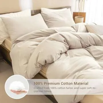 CozyTide Wheat Comforter Set for Queen Bed(90x90 Inch), 3 Pieces Solid Cotton Bedding Comforters & Sets, Soft Lightweight Fluffy Queen Bedding Set for All Season