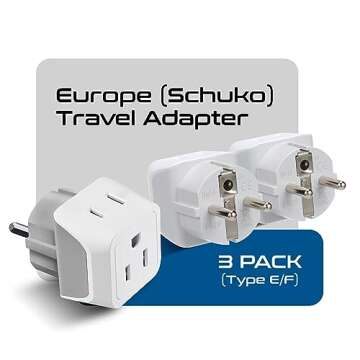 Ceptics Schuko Germany, France Plug Adapter - Travel Light and Stay Connected