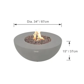 Roca Concrete Fire Pit for Outdoor Heating & Style
