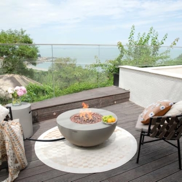 Roca Concrete Fire Pit for Outdoor Heating & Style