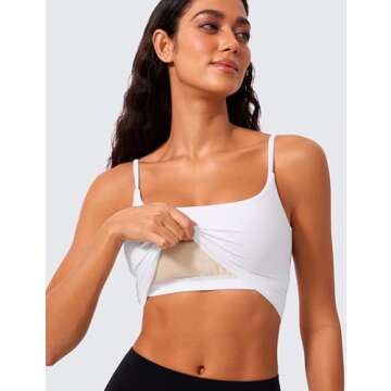 CRZ YOGA Butterlift Scoop Neck Sports Bra - White X-Small