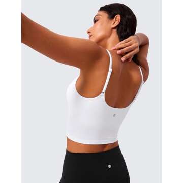 CRZ YOGA Butterlift Scoop Neck Sports Bra - White X-Small