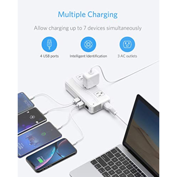 BESTEK Travel Voltage Converter with 4 USB Ports for Global Use