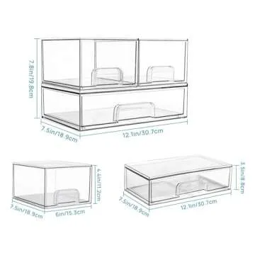 Vtopmart Stackable Drawers Set of 3 for Ultimate Organization
