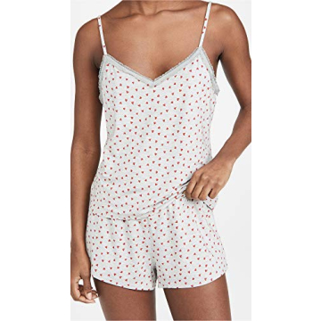 Calvin Klein Flocked Hearts Short Sleeve Set in Grey Red XL