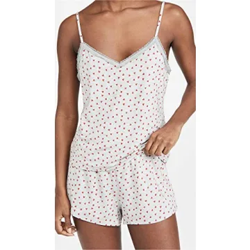 Calvin Klein Flocked Hearts Short Sleeve Set in Grey Red XL