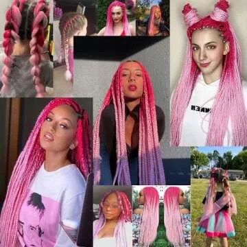 Ombre Braiding Hair - Light Pink & Pink Jumbo Extensions