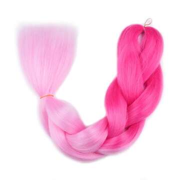 Ombre Braiding Hair - Light Pink & Pink Jumbo Extensions