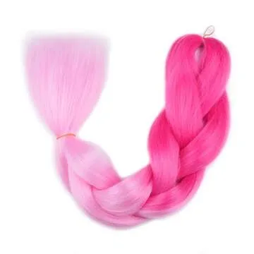 Ombre Braiding Hair - Light Pink & Pink Jumbo Extensions
