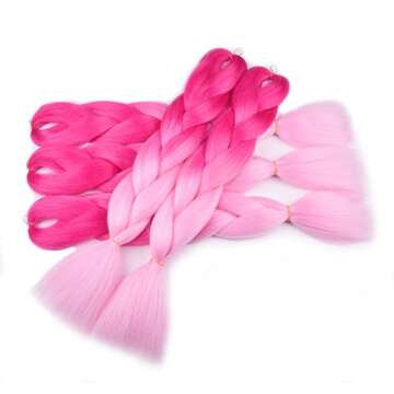 Ombre Braiding Hair - Light Pink & Pink Jumbo Extensions