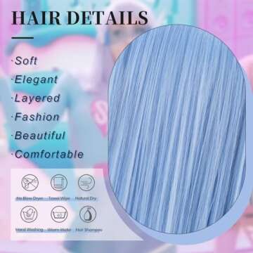 Light Blue Bob Wig with Bangs for Stylish Transformation