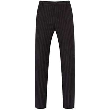 Mens 3 Piece Suit Formal Pinstripe Slim Fit Notched Lapel Dress Blazer Vest Trousers Set