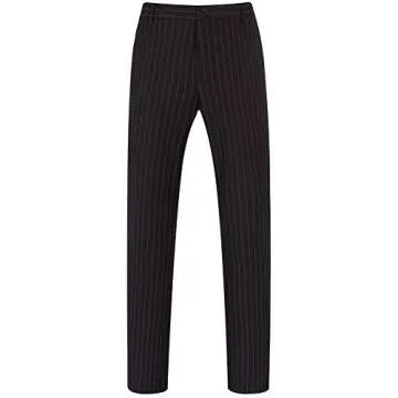 Mens 3 Piece Suit Formal Pinstripe Slim Fit Notched Lapel Dress Blazer Vest Trousers Set