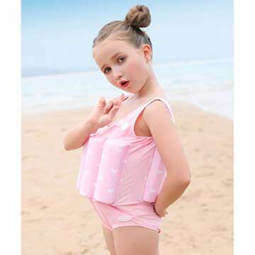 Lemandii One-Piece Children Buoyancy Swimsuit Swim Vest Detachable Float Swimwear, Perfect for Kids ...