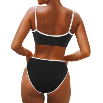 Stylish SUUKSESS High Waisted Two Piece Bikini Set