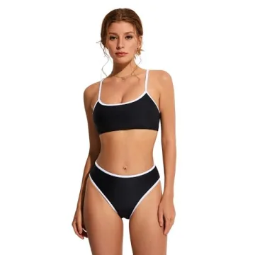 Stylish SUUKSESS High Waisted Two Piece Bikini Set