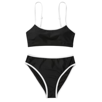 Stylish SUUKSESS High Waisted Two Piece Bikini Set