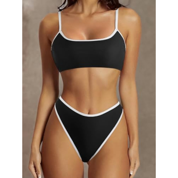 Stylish SUUKSESS High Waisted Two Piece Bikini Set