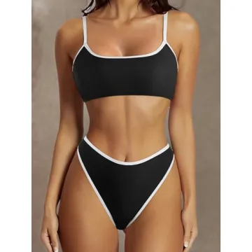 Stylish SUUKSESS High Waisted Two Piece Bikini Set