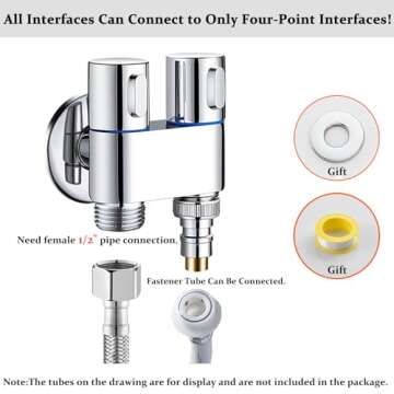 Handheld Bidet Sprayer for Toilet,1-In-2-Out Dual Control Valve,Mini Toilet Faucet Sprayer Kit Butt ...