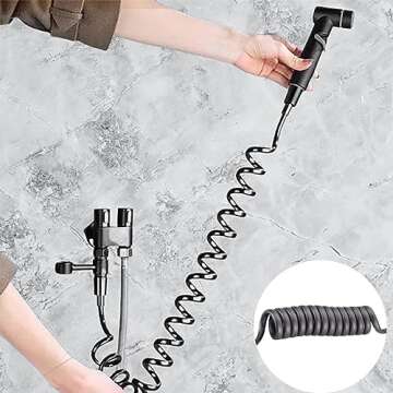 Handheld Bidet Sprayer for Toilet,1-In-2-Out Dual Control Valve,Mini Toilet Faucet Sprayer Kit Butt Washer,Hand Shower Bidet Attachment for Washing Machine and Toilet (Silver)