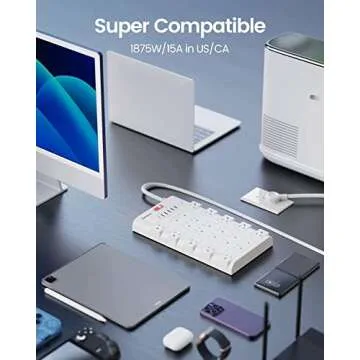 SUPERDANNY Power Strip Surge Protector - 22 Outlets & USB