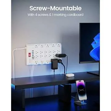 SUPERDANNY Power Strip Surge Protector - 22 Outlets & USB