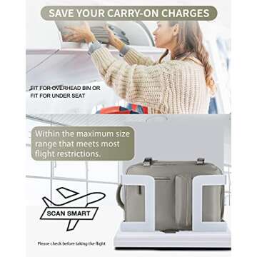 winspansy Large Travel Backpack for Women Men Carry on Backpacks Waterproof Flight Approved Personal Item Bags Luggage Backpacks Fit for 17 Inch Laptop Business Work,Mochila de Viaje