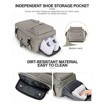 winspansy Large Travel Backpack for Women Men Carry on Backpacks Waterproof Flight Approved Personal Item Bags Luggage Backpacks Fit for 17 Inch Laptop Business Work,Mochila de Viaje