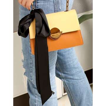 Geyoga 3 Pcs Scarf Skinny for Women Satin Scarf Belts Sash Necktie Neck Choker Solid Color Narrow(Black, White, Grey)