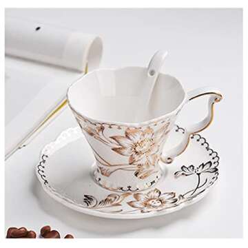 Elegant Tmore Porcelain Tea Cup and Saucer Set - Perfect Gift