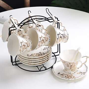 Elegant Tmore Porcelain Tea Cup and Saucer Set - Perfect Gift