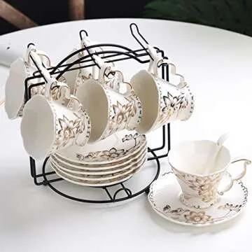 Elegant Tmore Porcelain Tea Cup and Saucer Set - Perfect Gift