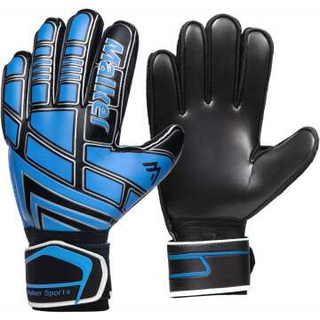 Malker Soccer Goalie Gloves with Strong Grip & Protection
