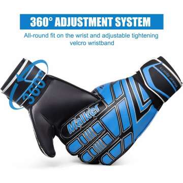 Malker Soccer Goalie Gloves with Strong Grip & Protection
