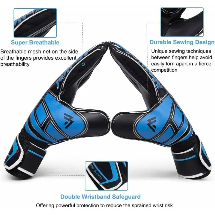 Malker Soccer Goalie Gloves with Strong Grip & Protection