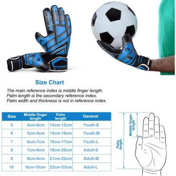 Malker Soccer Goalie Gloves with Strong Grip & Protection
