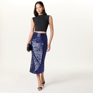 Bianca Sequin Midi Skirt | Plus Size 4X Elegance