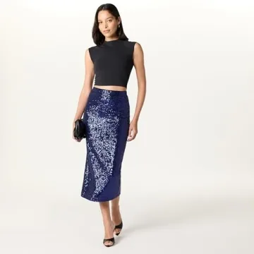 Bianca Sequin Midi Skirt | Plus Size 4X Elegance