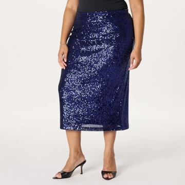 Bianca Sequin Midi Skirt | Plus Size 4X Elegance