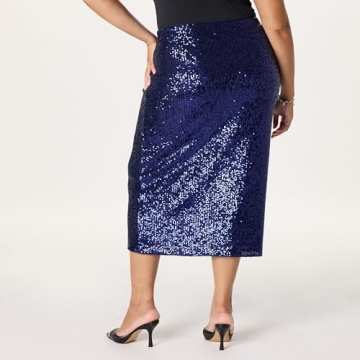 Bianca Sequin Midi Skirt | Plus Size 4X Elegance
