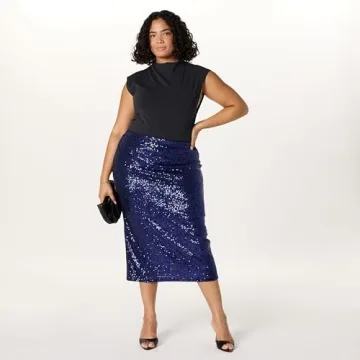 Bianca Sequin Midi Skirt | Plus Size 4X Elegance
