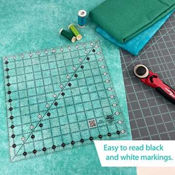 Creative Grids Quilt Ruler 12in x 12in Square – CGR12 – Made in USA, Non-Slip Grip Acrylic Quilt...
