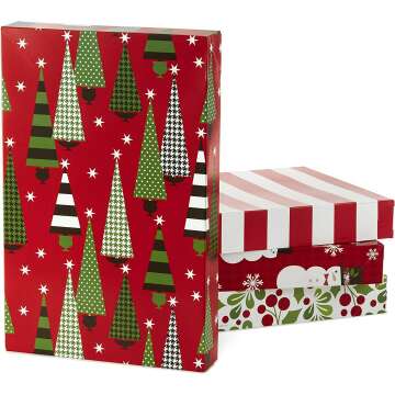Hallmark Christmas Gift Boxes - 12 Assorted Designs with Lids