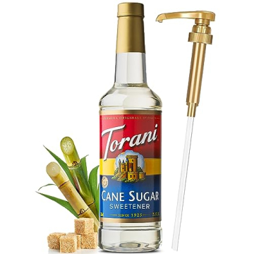 Torani Cane Sugar Sweetener Syrup with Pump - 25.4 Ounces