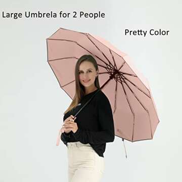 BAODINI Windproof Compact Travel Umbrella - Stylish Protection