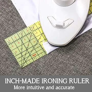 Hot Ironing Ruler, Heat Resistant Hemmer Ruler Sewing Tools Measuring Handmade Tool for Electric Iron Home Work, 10 Inches(5 x 10 Inch)